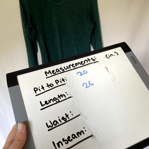 Segments merino wool teal turquoise long sleeved v-neck sweater women's size S - Picture 4 of 5